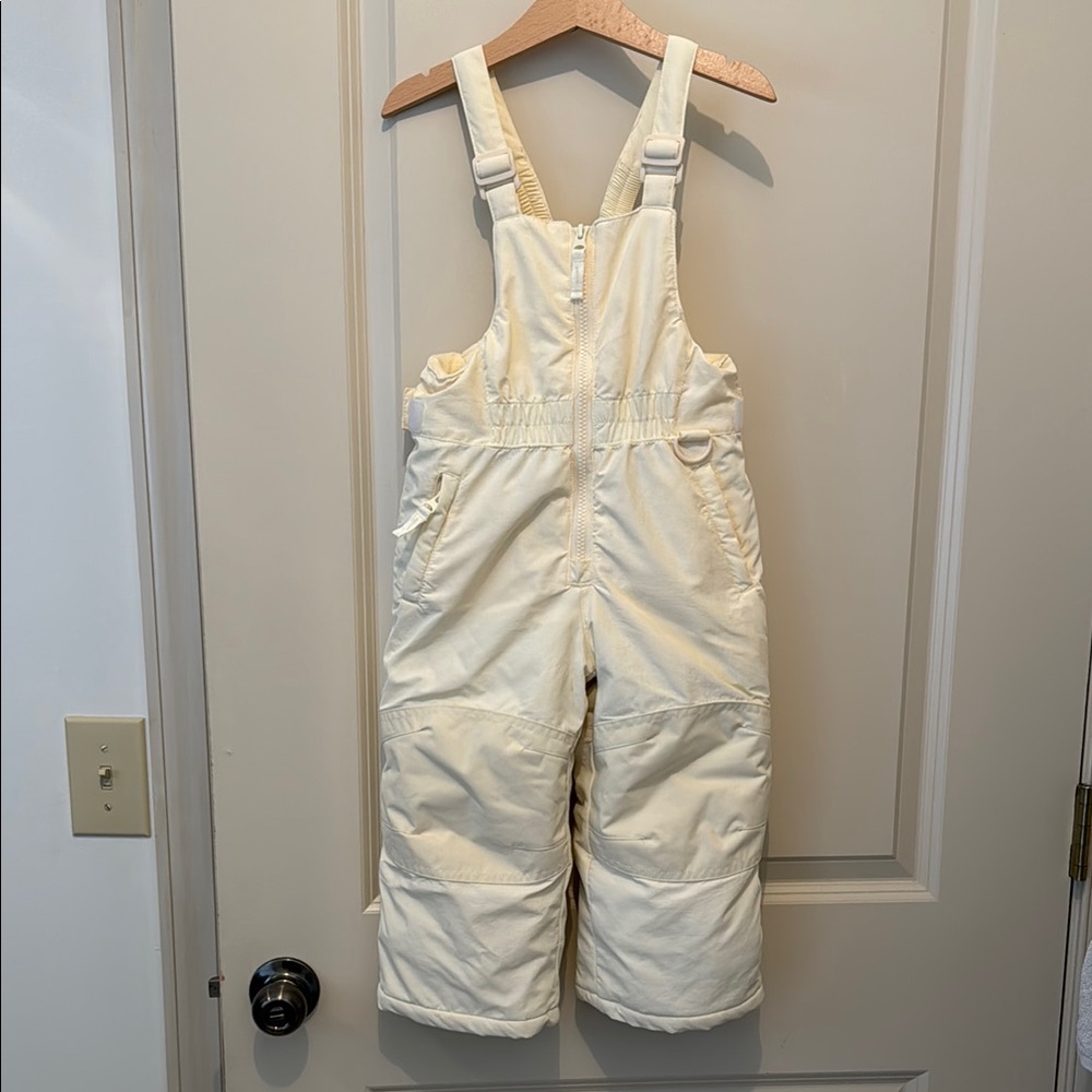 Kids Cream Snow Bib Overalls